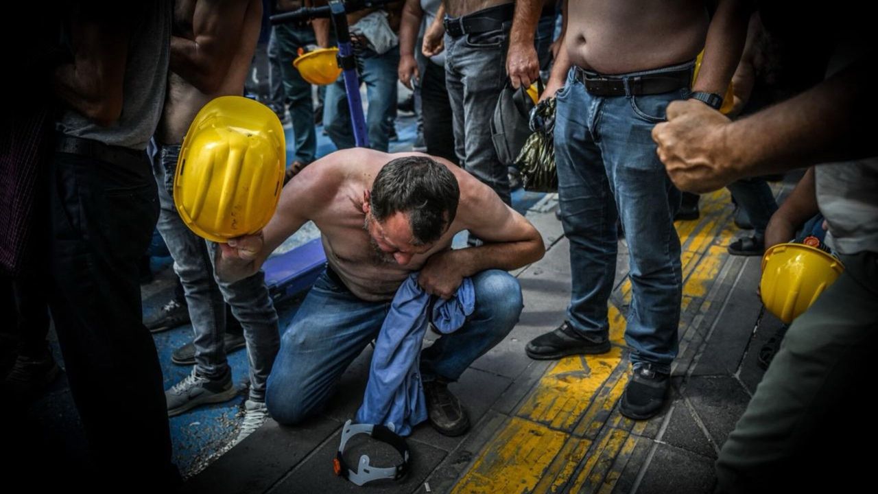 maden işçileri protesto